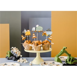 Cupcake dísz építőipari járművek 4-7 cm mix S/6