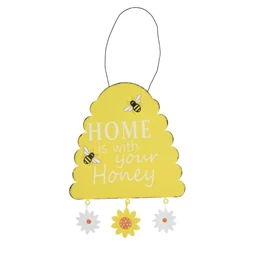 Dekoráció méhecskés, akasztós 15x31 cm