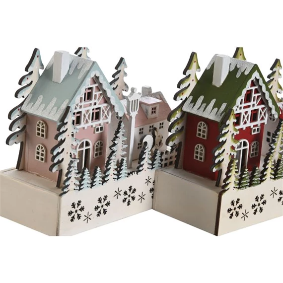 Dekoráció LED-es ház 21x9,5x19 cm 2 féle