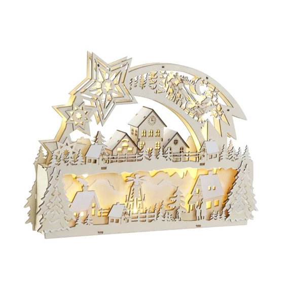 Dekoráció LED-es ház 45,35x6,5x32 cm