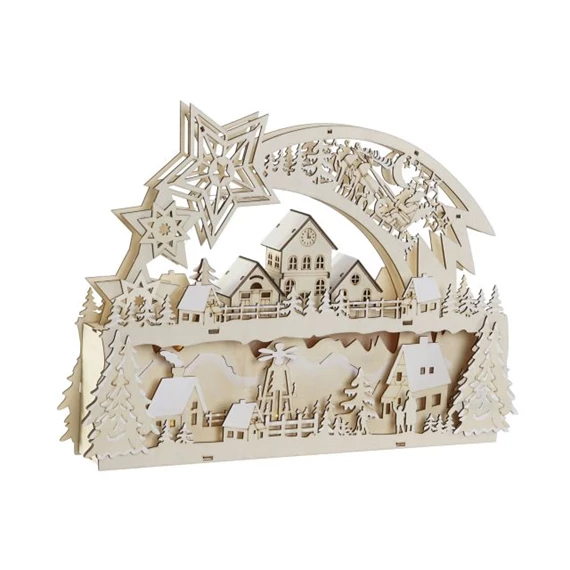 Dekoráció LED-es ház 45,35x6,5x32 cm