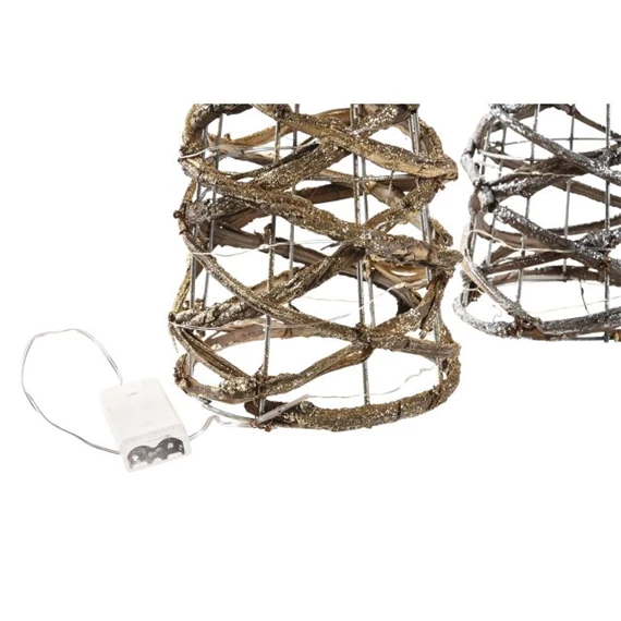 Dekoráció LED-es, stilizált fenyő 19x19x62 cm 2 féle