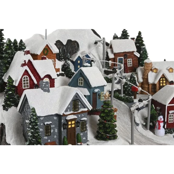 Dekoráció LED-es város zenélő, mozgó 38x17,5x29 cm