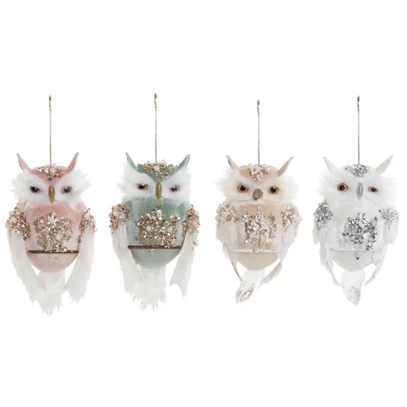 Dekoráció akasztós bagoly 10x4x15 cm 4 féle