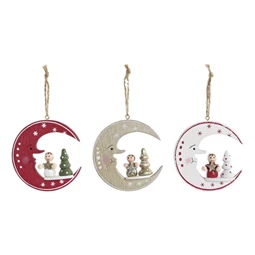 Dekoráció akasztós hold 17x11x32 cm 3 féle