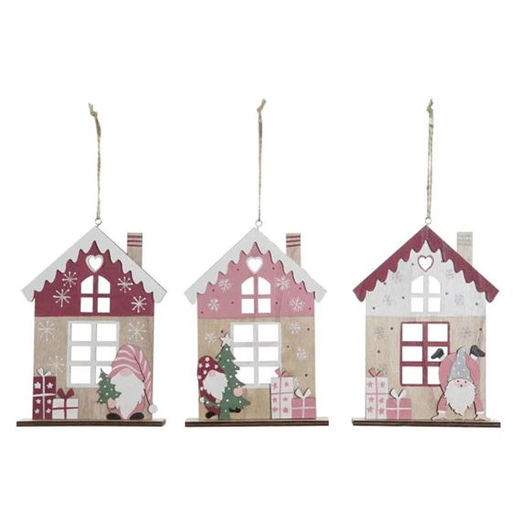 Dekoráció akasztós 12x3x16,5 cm 3 féle