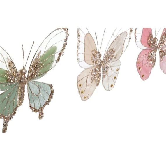 Dekoráció akasztós pillangó 15x3x18 cm 4 féle