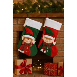 Dekoráció akasztós zokni 27x2x50 cm 2 féle