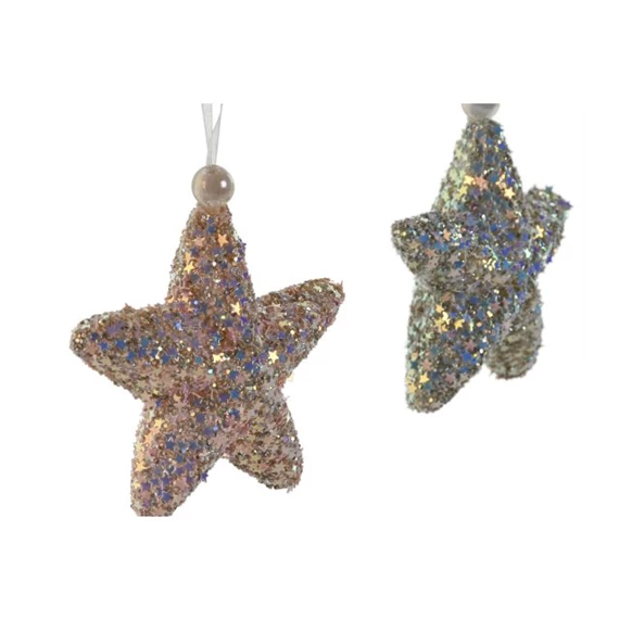 Dekoráció csillag akasztós 9x4x16 cm 2 féle