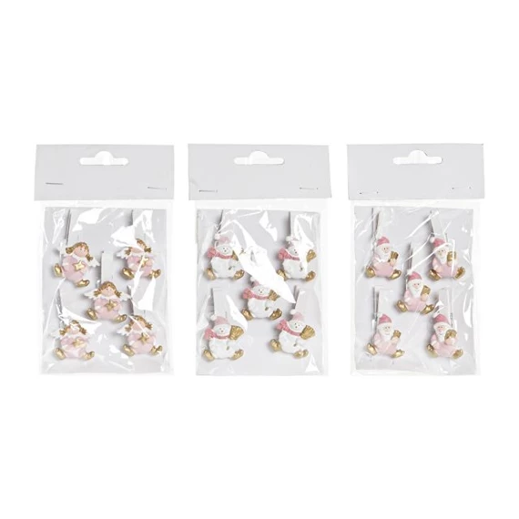 Dekoráció csipesz 3x1x5 cm 3 féle S/5