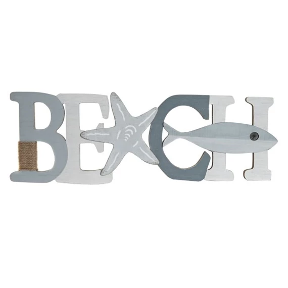Dekoráció falra "Beach" felirat 61x2,5x20 cm