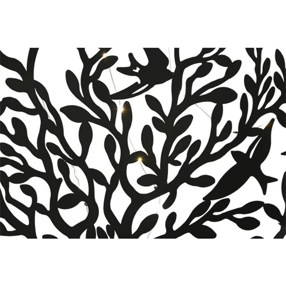 Dekoráció falra LED-es fa 60x2x60 cm