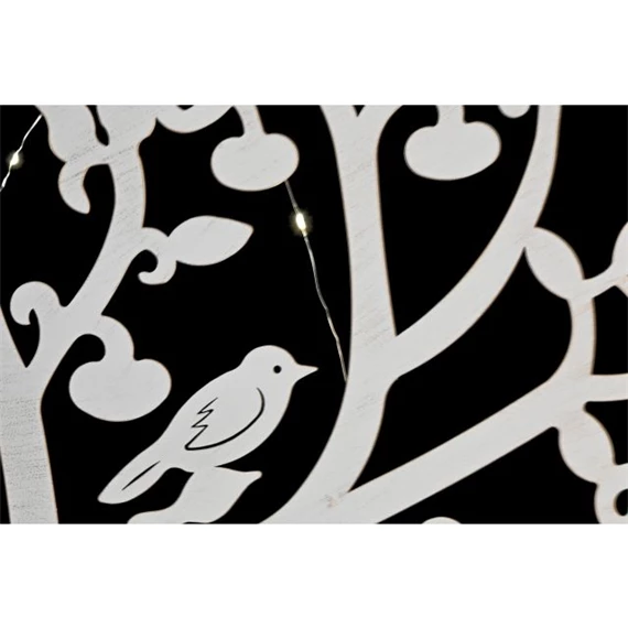 Dekoráció falra, LED-es fa minta 40x2x40 cm