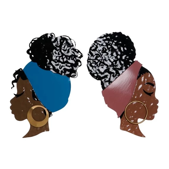 Dekoráció falra, afrikai lány 33x2,5x60 cm 2 féle