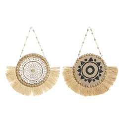 Dekoráció falra, fonott, bojtos 52x3,2x66 cm 2 féle