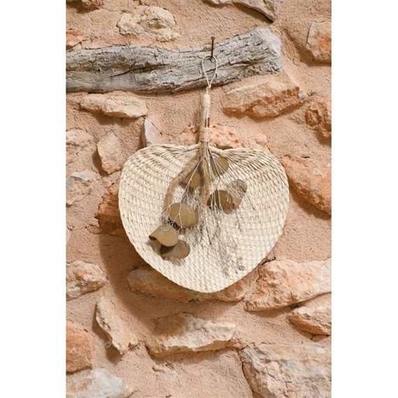 Dekoráció falra, fonott legyező 28x1x34 cm