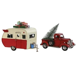 Dekoráció jármű utánfutóval 73x19x28,5 cm