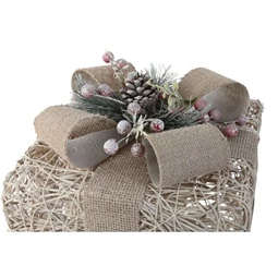 Dekoráció ajándékdoboz szett, LED-es 26x26x30 cm S/3