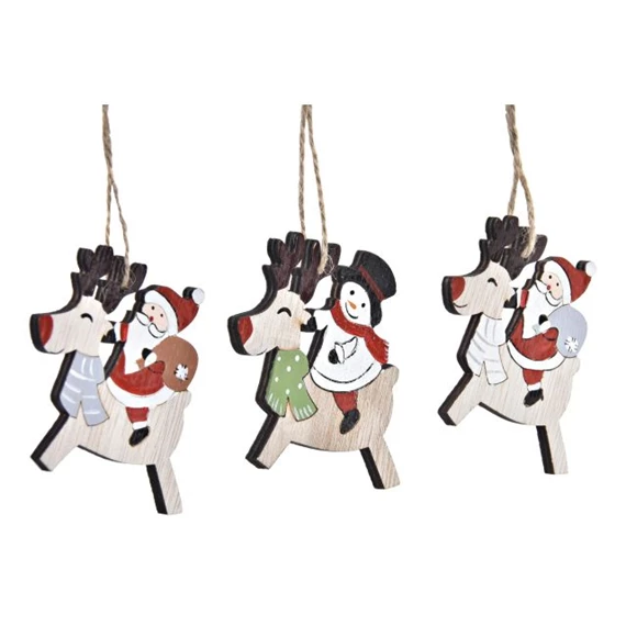 Dekoráció szett akasztós rénszarvas 21,2x1,5x8 cm S/3