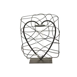 Dekoráció szív kémcsővel 16,5 cm