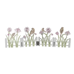 Dekoráció virággal, madárral 39x12 cm