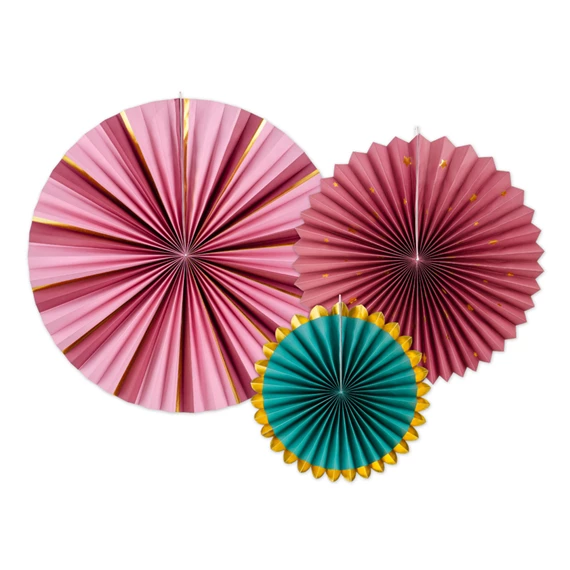 Dekorációs rozetták bordó 26-43 cm S/3