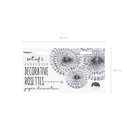 Dekorációs rozetták ezüst S/3
