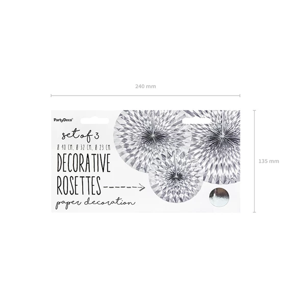 Dekorációs rozetták ezüst S/3