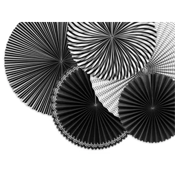 Dekorációs rozetták fekete-fehér mix S/5