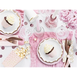 Dobozok popcornhoz pöttyös világos rózsaszín 7x7x12,5 cm S/6