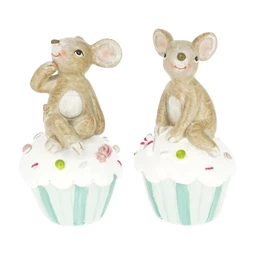 Egér muffinon ülő 4,5x4,5x9 cm 2 féle