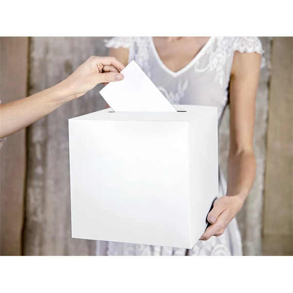 Esküvői kártyadoboz krém 24x24x24 cm