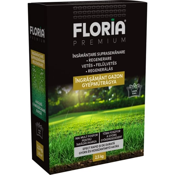 FLORIA gyepműtrágya vetéshez, felülvetéshez és regeneráláshoz 2,5 kg