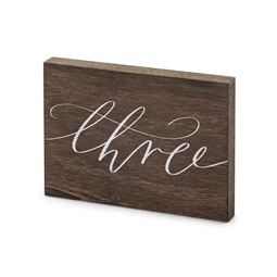 Fa asztalszám három 2x18x12,5 cm