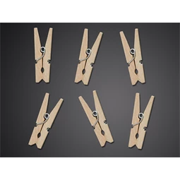 Fa csipeszek természetes fa 3,5 cm S/10