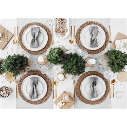 Fa szalvétagyűrűk agancs, természetes fa 6x7,5 cm S/6