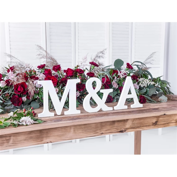 Fa tábla &, fehér, 19,5x20,5 cm