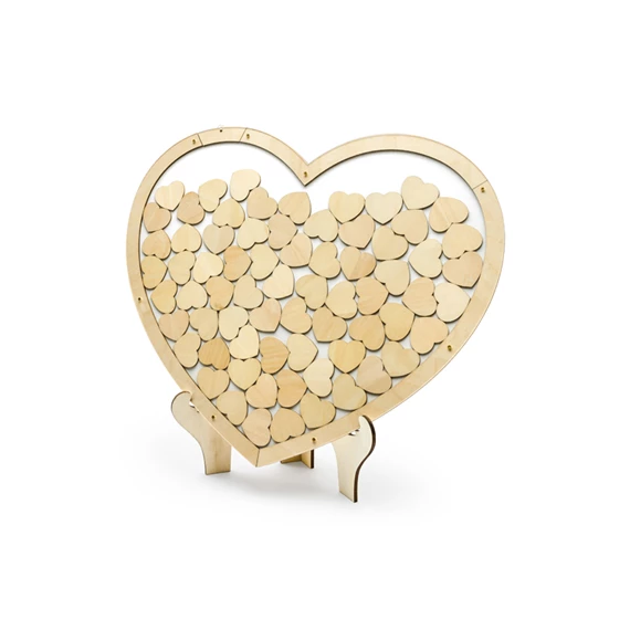 Fa vendégkönyv szív alakú 44x37,5 cm
