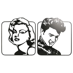 Fali dekoráció nő, férfi 49,5x1,3x56 cm 2 féle