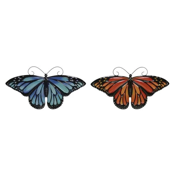 Fali dekoráció pillangó 38x1,5x20,5 cm 2 féle