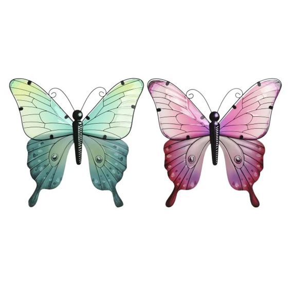 Fali dekoráció pillangó 46x1,5x46 cm 4 féle