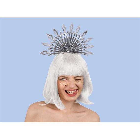 Fejpánt hópehely 30x28 cm ezüst