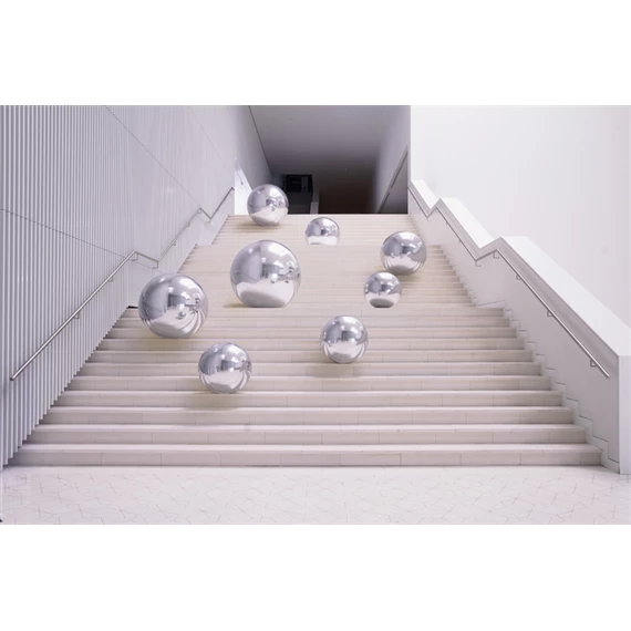 Felfújható tükörgömb, ezüst, kb. 120 cm