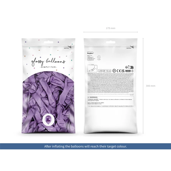 Fényes lufi 12 cm lila S/50