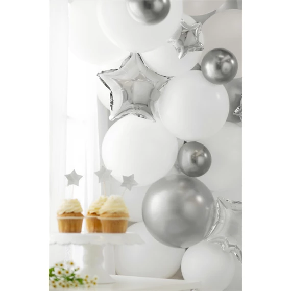Fényes lufi 12 cm sötét ezüst S/50