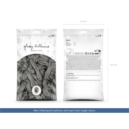 Fényes lufi 12 cm sötét ezüst S/50