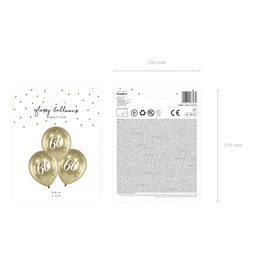 Fényes lufi 30 cm 60 arany S/6