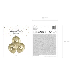 Fényes lufi 30 cm 70 arany S/6