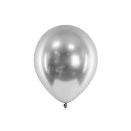 Fényes lufi 30 cm ezüst S/10