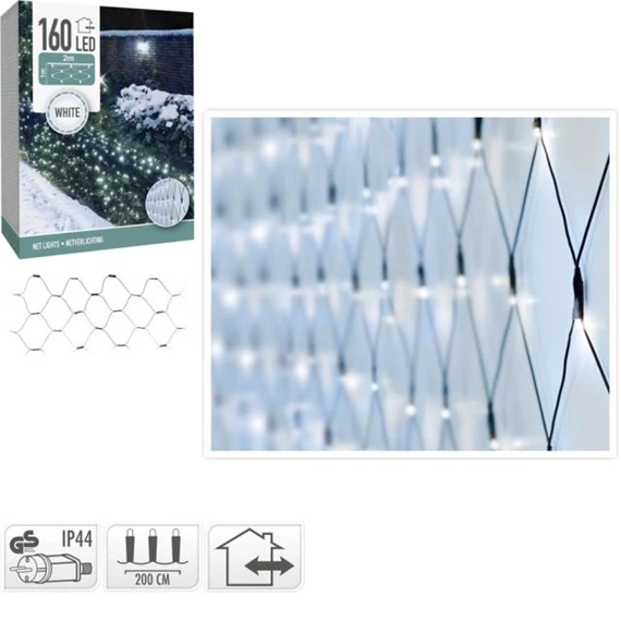 Fényháló adapterrel, 160 LED-es, kültéri-beltéri 1x2 m